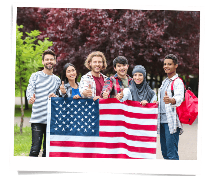 group of international students