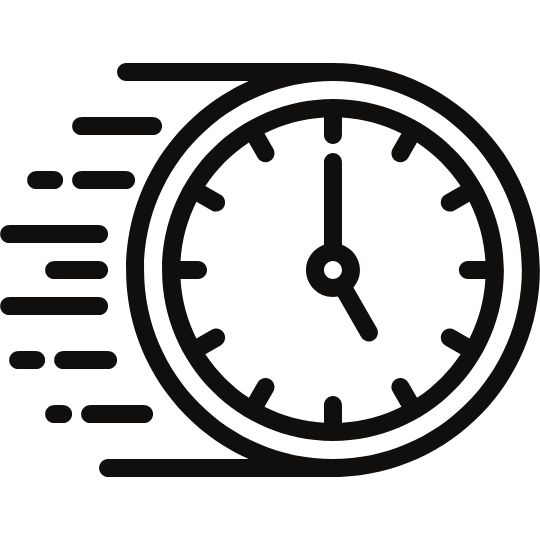 expedited icon fast clock icon