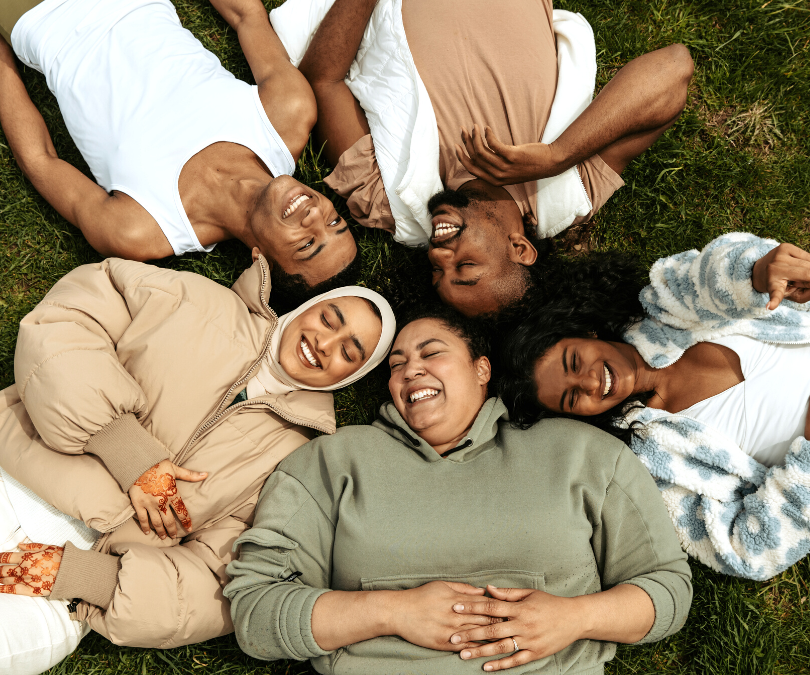 students making lifelong connections and hanging out in the grass